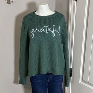 Wooden Ships Grateful Green Sweater Mohair Wool Crewneck Sz S/M